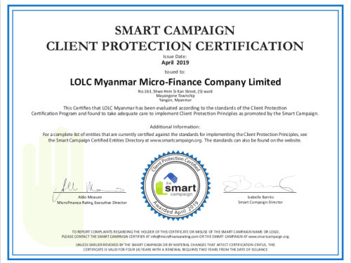 SMART Campaign Client Protection Certification